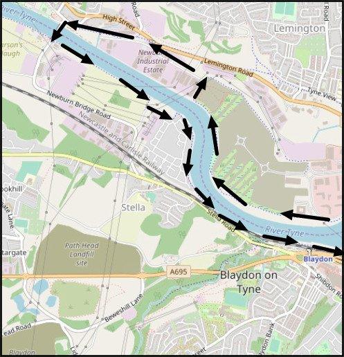 Part 6 of the Newcastle Run River Tyne Half Marathon West (22km) onto Hadrian's Cycleway 72 along the River Tyne