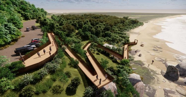Praia de Taquarinhas em BC terá novo deck de acesso; construção deve ser concluída em setembro