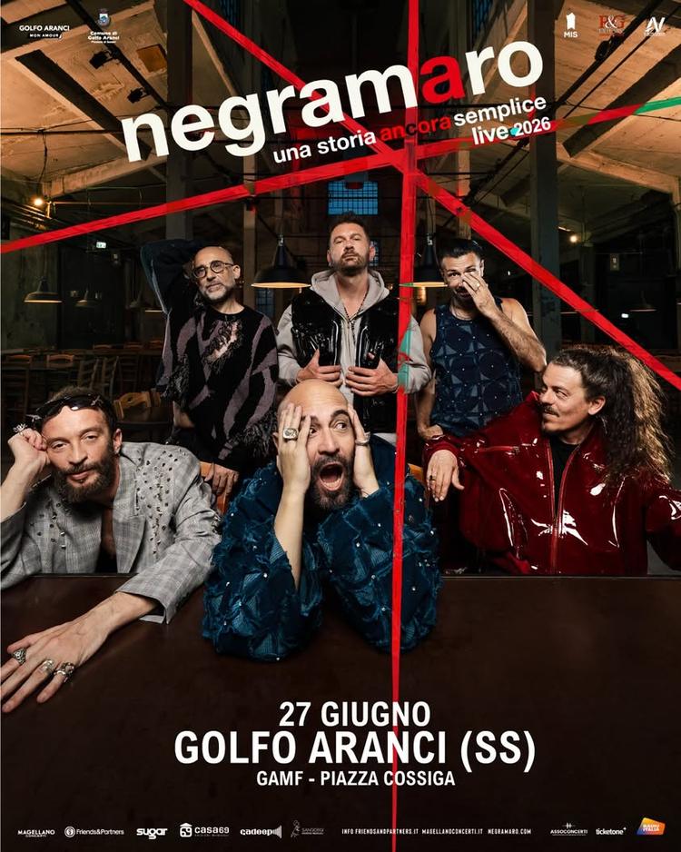𝐍𝐄𝐆𝐑𝐀𝐌𝐀𝐑𝐎  𝐀 𝐆𝐎𝐋𝐅𝐎 𝐀𝐑𝐀𝐍𝐂𝐈 In occasione del GAMF 2026, saranno i Negramaro ad animare la nostra esta...