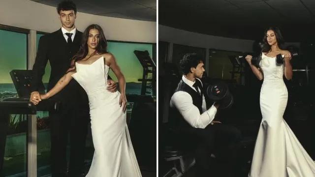 Filho de Carla Perez e Xanddy anuncia casamento e surpreende com ensaio em academia