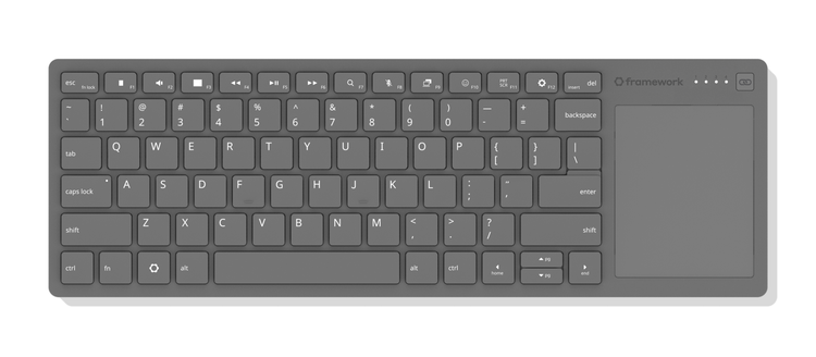 the Framework Wireless Touchpad Keyboard
