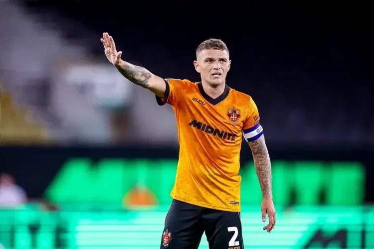 Kieran Trippier in a brace after suffering injury to his MCL