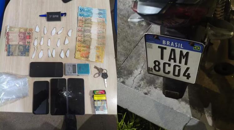 Dupla é detida com drogas, balança de precisão e dinheiro durante ação da PM em Santarém