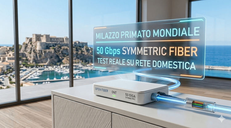 Fibra ottica, record a Milazzo. Raggiunto il primato mondiale con la prima linea a 50 Giga