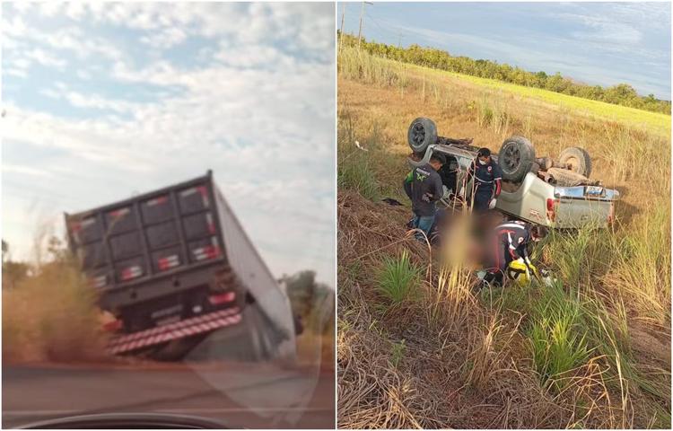 Acidente entre caminhão e caminhonete é registrado na BR-401 em Roraima