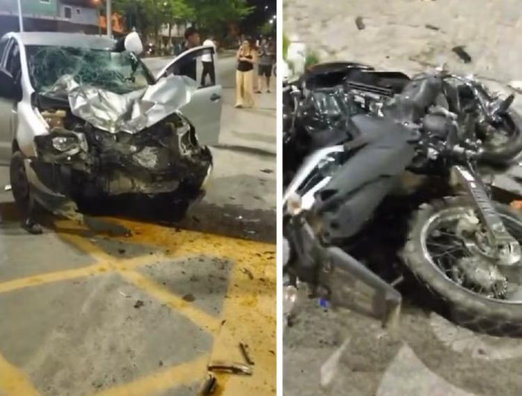 Irmãos de 19 e 24 anos morrem em acidente entre carro e moto na RJ-106, em Barra de São João