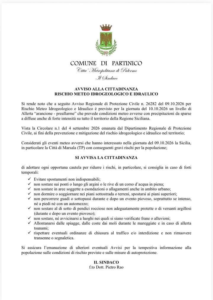 Comune Di Partinico Posted