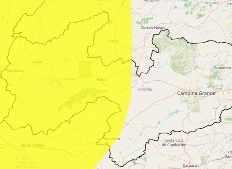 Inmet emite alerta de baixa umidade para mais de 95 cidades da PB