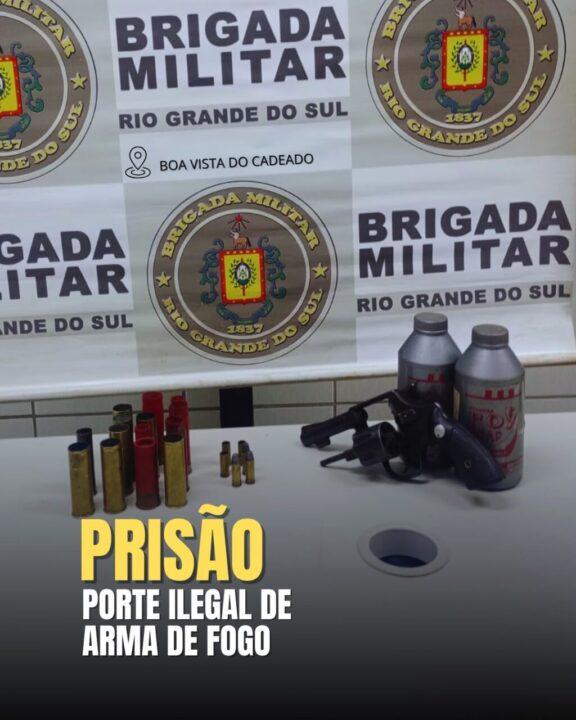 Brigada Militar prende homem por porte ilegal de arma de fogo em Boa Vista do Cadeado