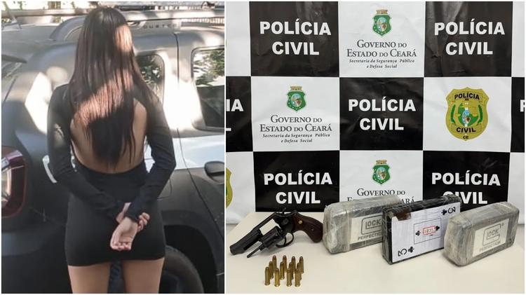 Passageira é presa com drogas, arma e munições em ônibus de viagem no Ceará