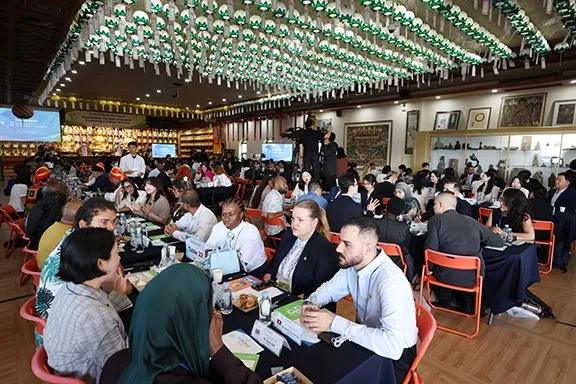  Participants discuss the role of youth in spreading a culture of peace t HWPL event in Seoul.