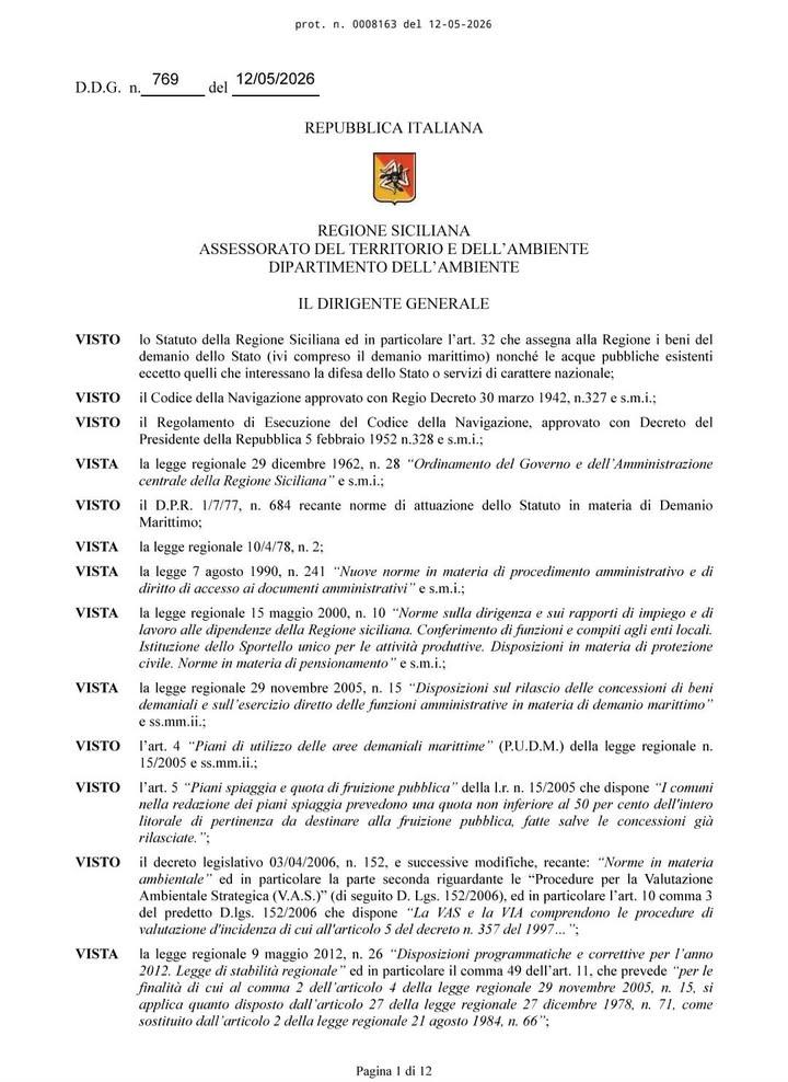 👉 Approvazione definitiva del Piano di Utilizzo del Demanio Marittimo c.d  Piano Spiaggia ✅️ 🔶️ Con Decreto dell’Asses...