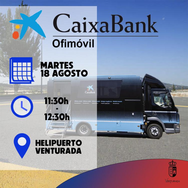 Visita del Ofimóvil CaixaBank del mes de agosto.