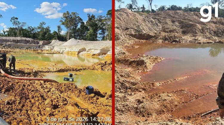 Garimpo ilegal é fechado e homem é detido durante operação ambiental em MT; veja vídeo