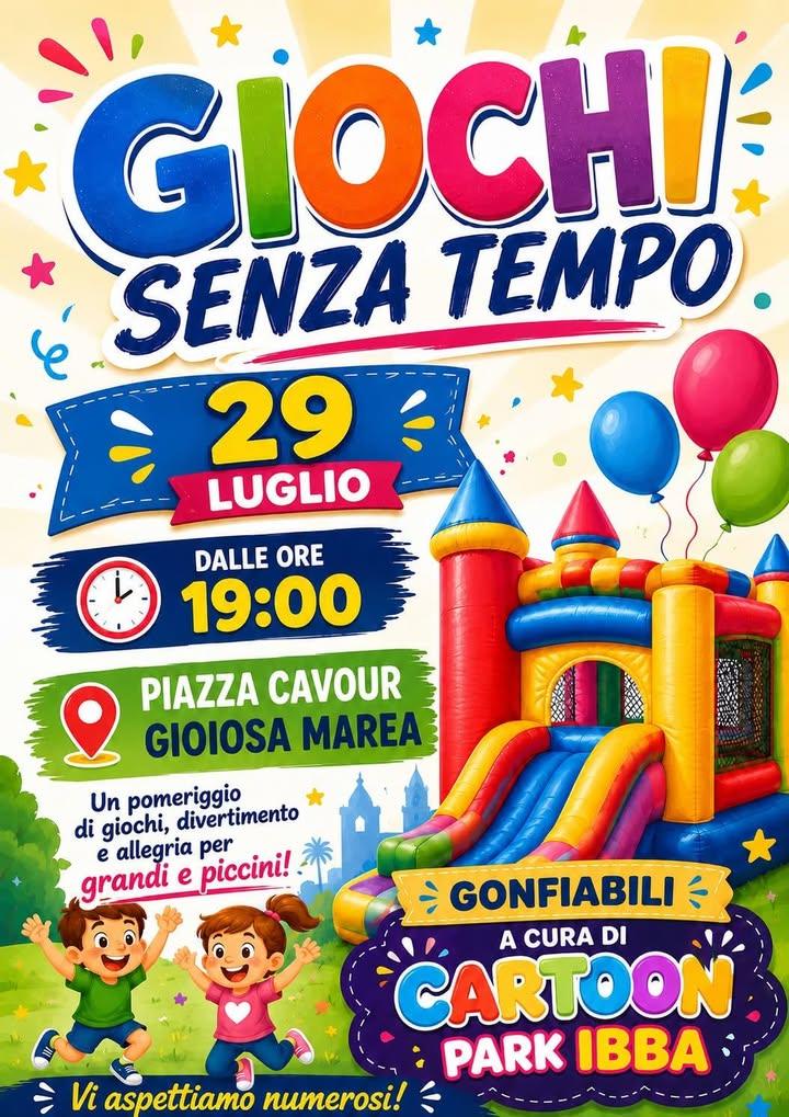 🎉 GIOCHI SENZA TEMPO sta arrivando! 🎉 Due serate dedicate al divertimento per tutta la famiglia! 🤩 📅 29 luglio ... �...
