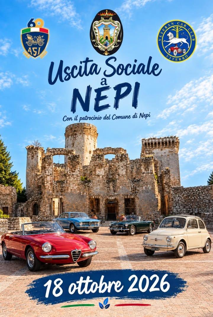 🚗✨ LE AUTO STORICHE ARRIVANO A NEPI! ✨🚗 Domenica 18 ottobre 2026 📍 Dalle ore 10:15 potrai ammirare da vicino le auto...