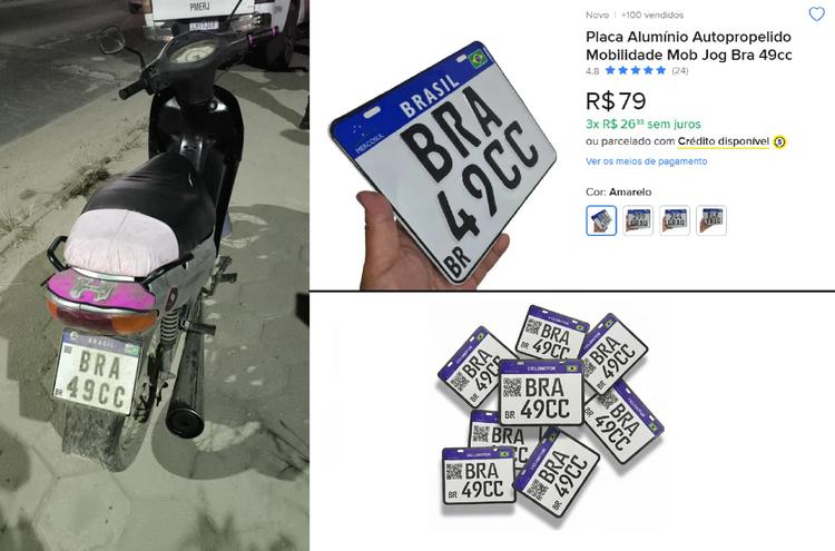 BRA 49CC: moto com placa fake vendida na internet como item decorativo é flagrada em Campos