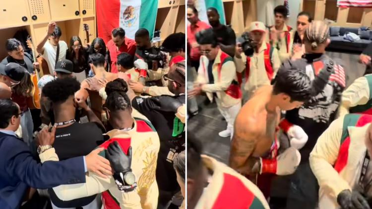 Boxeador ora com equipe antes de disputar cinturão e vence por nocaute