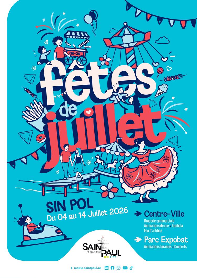 Fêtes de Juillet 2026&nbsp;: 11 jours de fête au cœur de Saint-Paul&nbsp;!