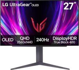 The LG 27-inch UltraGear OLED gaming monitor (27GS93QE) on a white background
