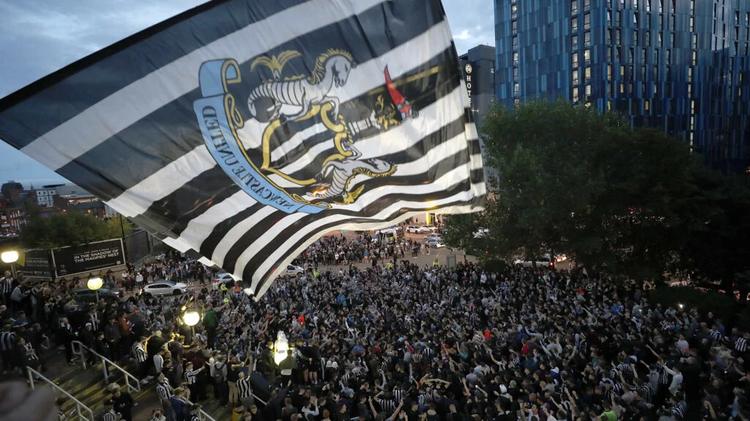 Newcastle Fans Outside St James' Park Takeover