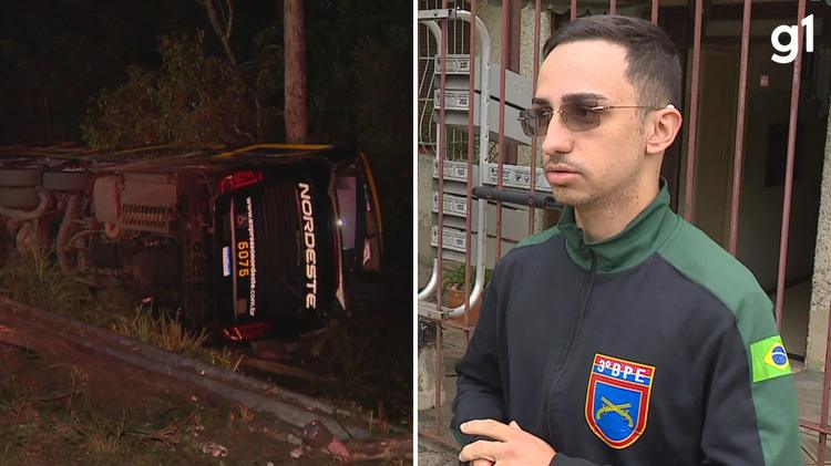 'Tinha uma moça embaixo da terra', relata único passageiro ileso que ajudou feridos após ônibus tombar na BR-290; uma mulher morreu