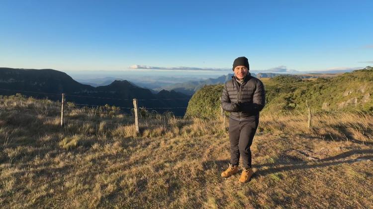 Eles saem de casa em busca de neve e temperaturas abaixo de 0ºC no RS: conheça os 'caçadores de frio'