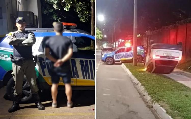 Médico é preso suspeito de atropelar motociclista após capotar carro durante perseguição em Goiânia