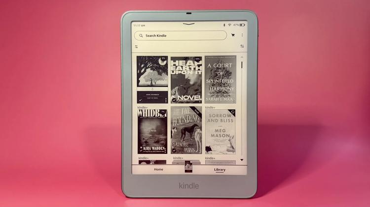 The library on a Kindle Paperwhite Signature Edition