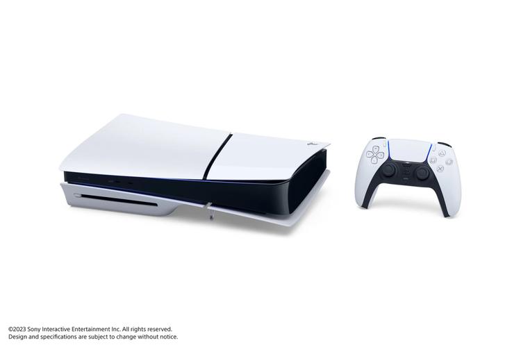 PS5 Slim laying on its side