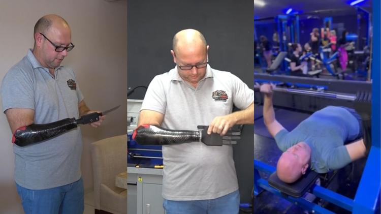 Trabalho, treino, sinuca: após perder mão em acidente no Paraná, homem cria sozinho próteses para situações variadas do dia a dia