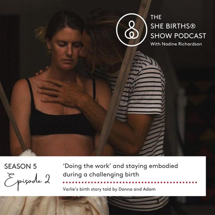 Donna and Adam podcast image she births show