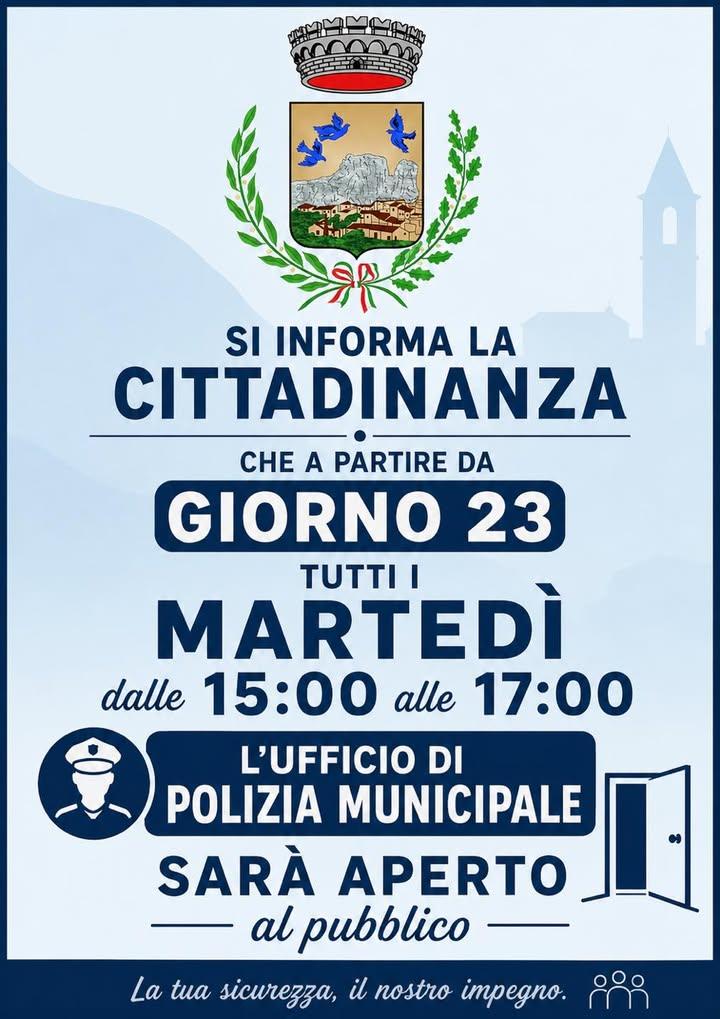 📢 NUOVO SERVIZIO PER LA CITTADINANZA L’Amministrazione Comunale informa che, a partire da giorno 23 giugno 2026, sarà a...