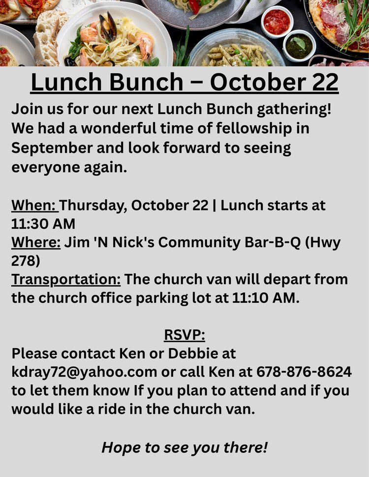 Lunch Bunch – October 22, 2026