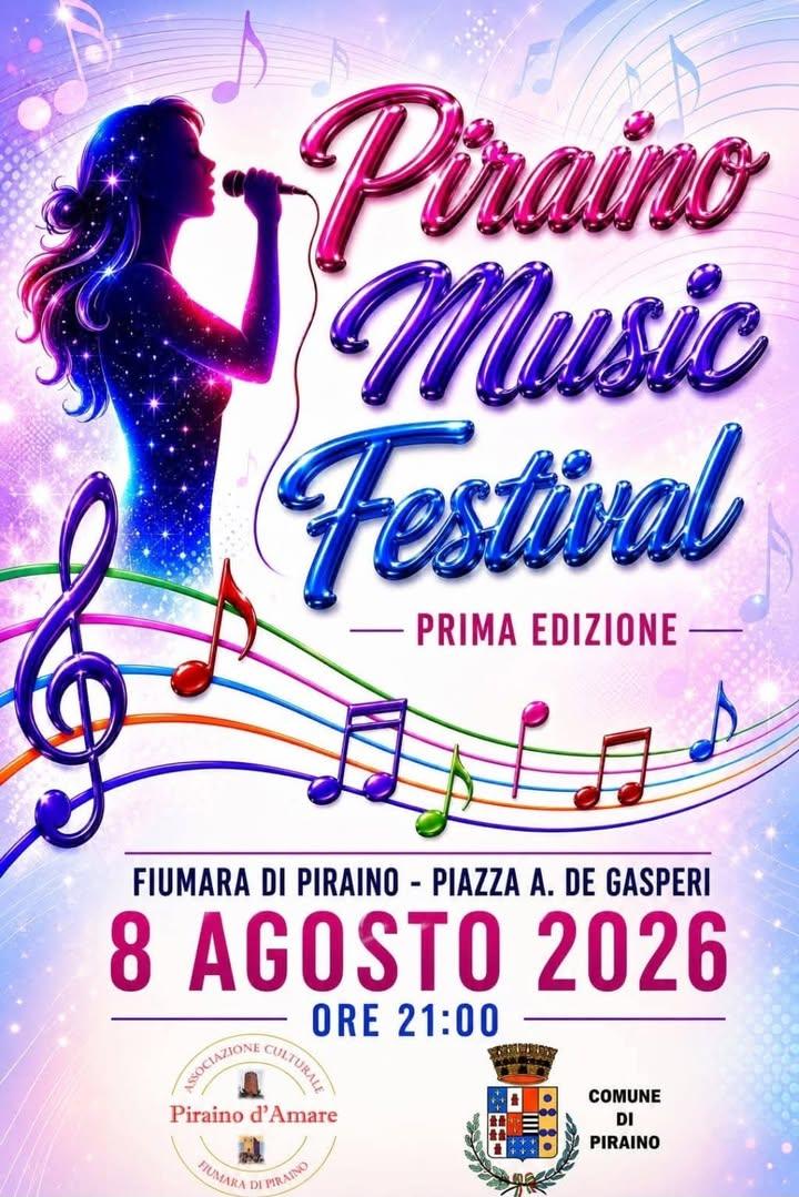🎶 PIRAINO MUSIC FESTIVAL ✨ 🎤L’evoluzione dello storico Karaoke Fiumarese, con lo stesso entusiasmo, la stessa passione...