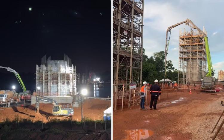 Ponte ferroviária é construída sobre o Rio Araguaia e conta com 1,6 km de extensão; vídeo