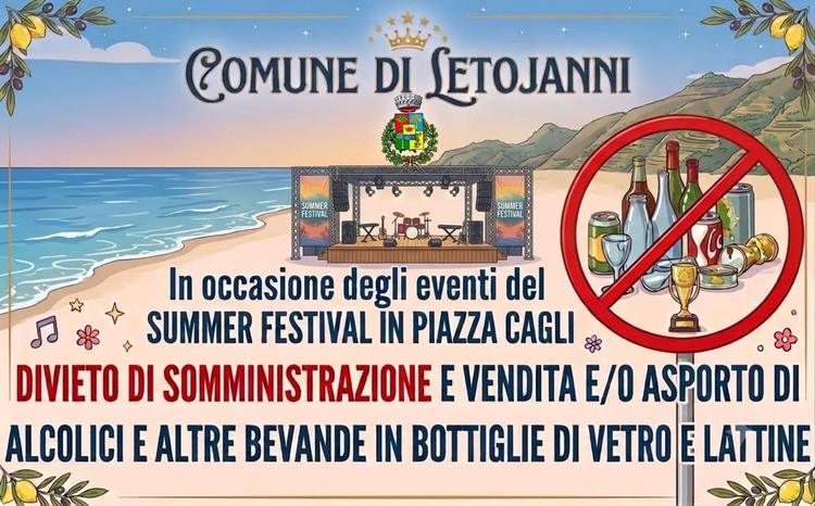 📌DIVIETO SOMMINISTRAZIONE ALCOLICI E ASPORTO IN VETRO E LATTINE 🎺In occasione dello spettacolo di Massimo Di Cataldo,...