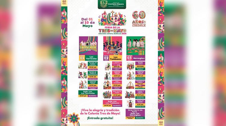 ¡Festejo masivo! Emiliano Zapata celebra 60 años de la colonia Tres de Mayo