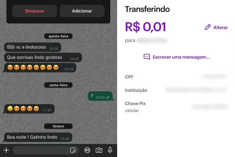 Jovem descobre perseguição de ex-professor ao simular Pix de um centavo para número desconhecido