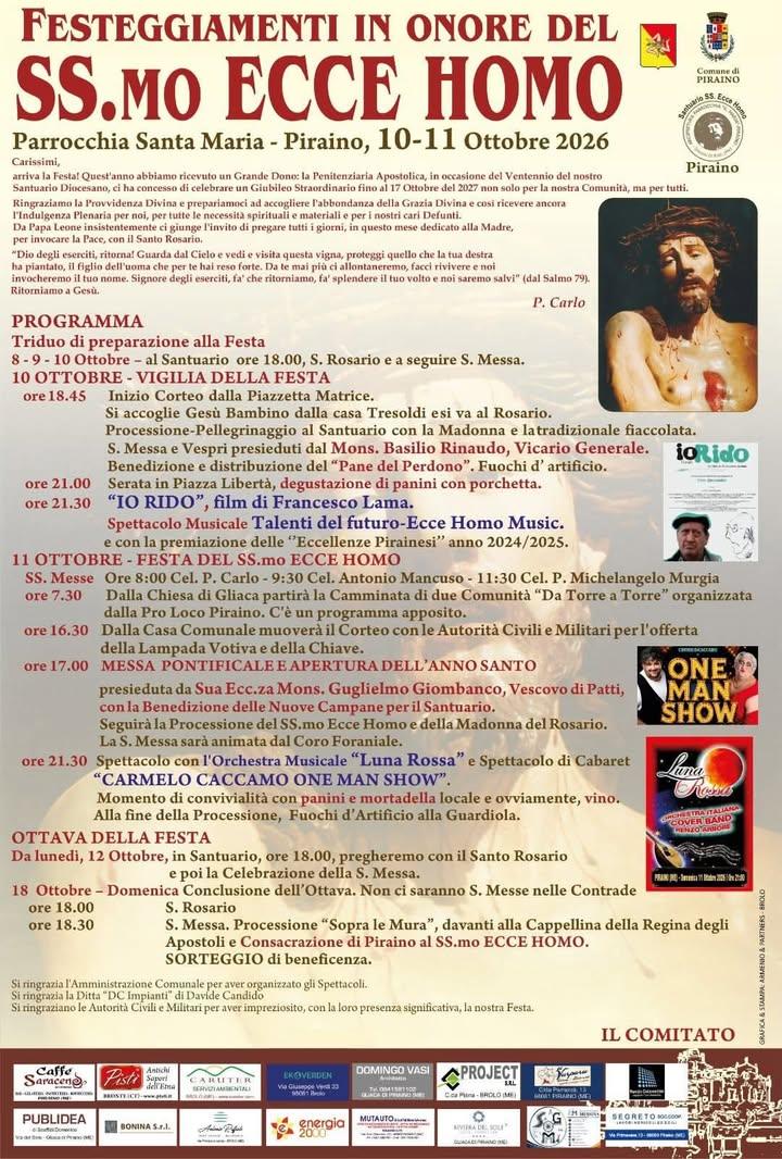 🎉 FESTEGGIAMENTI IN ONORE DEL SS.MO ECCE HOMO 🙏🏻