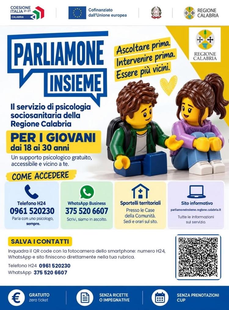 Che cos'è «Parliamone insieme»? È un servizio della Regione Calabria che ti mette in contatto con uno psicologo, gratuit...