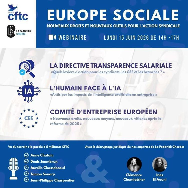 Webinaire sur l'Europe Sociale de la CFTC