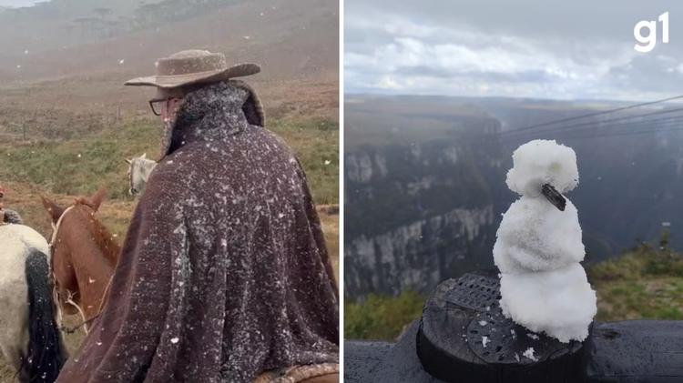 VÍDEO: Serra do RS registra neve neste domingo