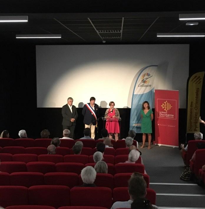 'inauguration du cinéma de Collioure et à la présentation des travaux de restauration du clocher et de l'église Notre-Dame-Des-Anges