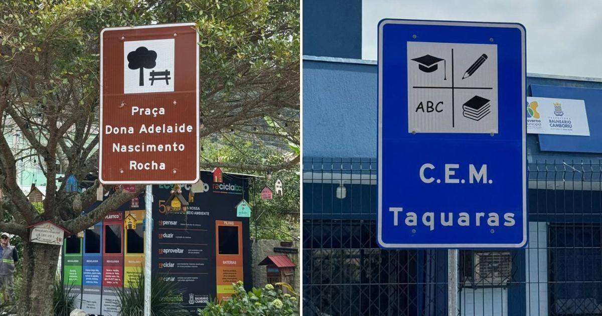 Balneário Camboriú ganha nova identidade visual com placas locais turísticos e públicos
