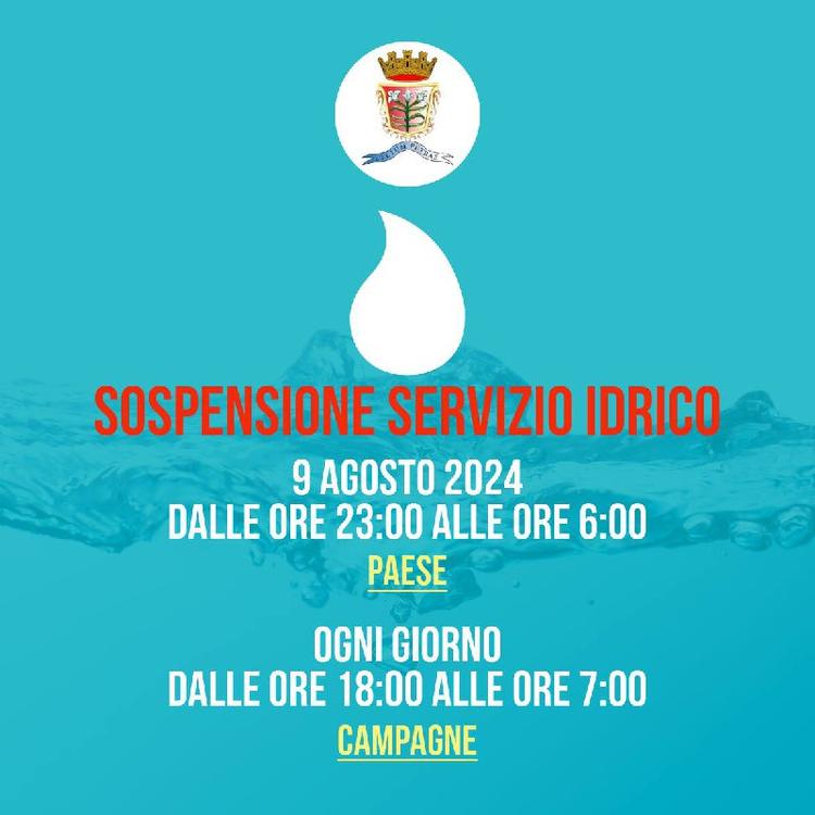 🔴 COMUNICAZIONEd IMPORTANTE🔴 CHIUSURA SERVIZIO IDRICO Si avvisa la cittadinanza, che a causa della diminuzione del liv...