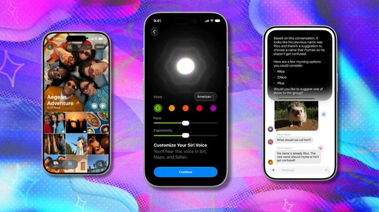 three screenshots of ios 27 features