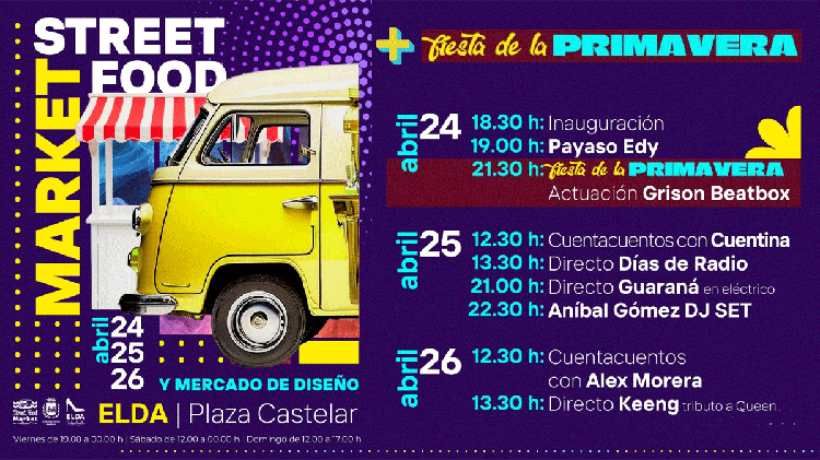 #Elda: La Plaza Castelar se llena de música y ‘food trucks’ con la Fiesta de la Primavera
