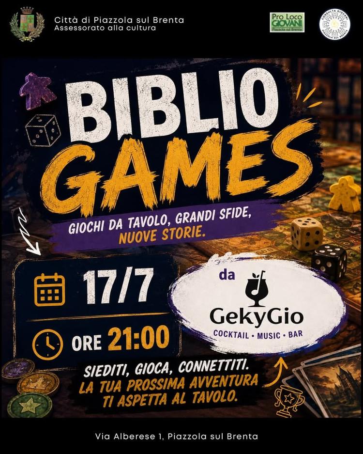 🎲 Tornano i BIBLIO GAMES in una nuova location 🥳 🚀 Ebbene si, BiblioGames si sposta dalla Biblioteca Mantegna... e at...