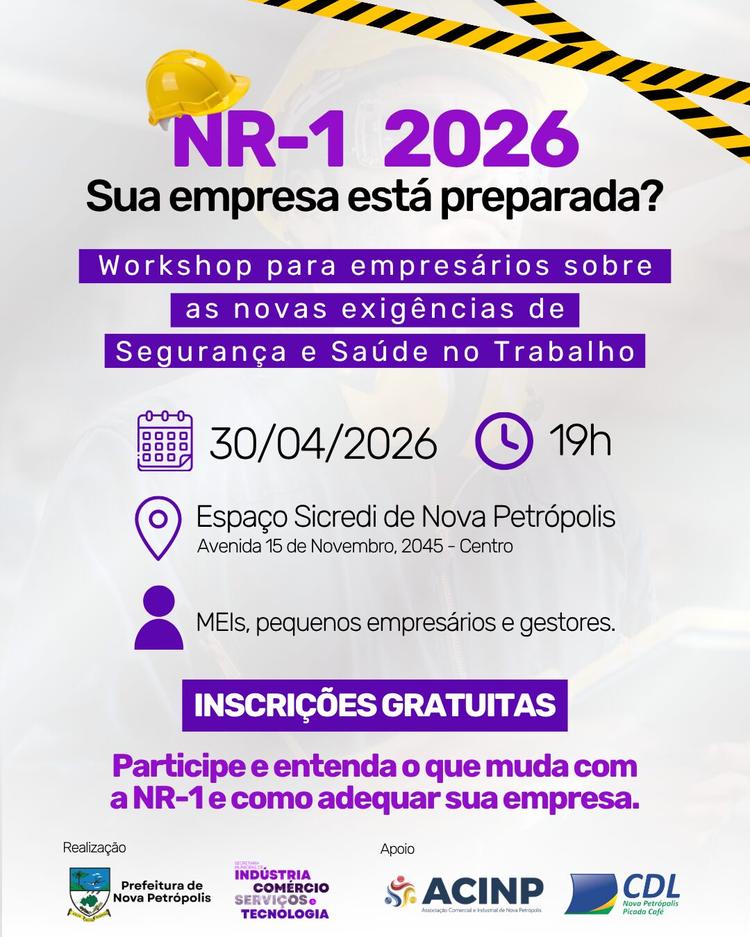 NOVA PETROPOLIS PROMOVE WORKSHOP SOBRE NOVAS REGRAS DE SAÚDE E SEGURANÇA NO TRABALHO